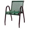 Ultrasite Thermoplastic Coated Steel Stacking Chair, Green, 22" Width, 24" Depth, 32" Height