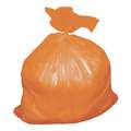 Trash Bag, 30 gal, LLDPE, Cored Roll, Orange, PK 75