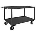 Utility Cart with Lipped & Flush Metal Shelves, Load Capacity 3,000 lb, Number of Shelves 2