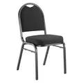 National Public Seating Stacking Chair: 9200 Series, Black Seat, Fabric Seat, Steel Frame