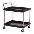 Utility Cart with Deep Lipped Plastic Shelves, 400 lb Load Capacity, Number of Shelves 2