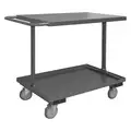 Easy-Access Utility Cart with Lipped & Flush Metal Shelves, Load Capacity 1,200 lb