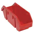 Quantum Storage Systems Polypropylene Cross-Stacking Bin; 60 lb. Load Capacity, 7" H x 18-1/2" L x 6-5/8" W, Red