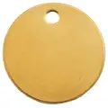 C.H. Hanson Blank Tag: Brass, 1 in Dia, Brass, 0.04 in Thick, Round, 100 PK