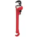 Straight Pipe Wrench, Alloy Steel, Powder-Coated, Jaw Capacity 1", Serrated