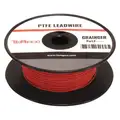 Tempco High Temp Lead Wire: 14 AWG Wire Size, Red, 100 ft Lg, PTFE, 0.09 in Nominal Outside Dia.