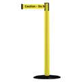Tensabarrier Barrier Post with Belt: PVC, Yellow, 38 in Post Ht, 2 1/2 in Post Dia., Basic, 1 Belts