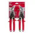 Milwaukee Aviation Snip Set: Left/Right, 10 in Overall L, 5 in Cutting L, Steel, Plastic