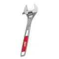 Adjustable Wrench: Alloy Steel, Chrome, 14 11/32 in Overall Lg, 1 5/8 in Jaw Capacity