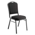 National Public Seating Black Steel Stacking Chair with Black Seat Color, 1EA