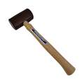 Rawhide Mallet: Wood Handle, 12 oz Head Wt, 2 in Dia, 3 7/8 in Head Lg, 14 in Overall Lg, Natural