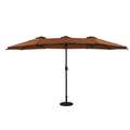 Island Umbrella 15 ft. x 9 ft., Oval Dual Market Umbrella; Coffee