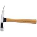 Westward Bricklayer Hammer: 11 in Overall L, Wood Handle, Perpendicular, 23 mm Face Dia, 7 1/8 in Blade Lg