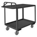 Utility Cart with Lipped & Flush Metal Shelves, Load Capacity 1,200 lb, Number of Shelves 2