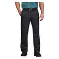 Work Pants: Men's, Cargo Pants, ( 40 in x 30 in ), Black, Cotton/Polyester, Buttons, Zipper