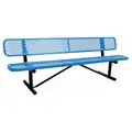 96 in. Outdoor Bench with Backrest; 800 lb. Load Capacity, Blue
