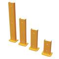 Vestil Pallet Rack Guard: Bolt-On, Floor/Upright, 8 in x 3 5/8 in x 24 in, Steel, Yellow