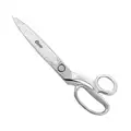 Fabric Shears: Right-Hand, 12 in Overall Lg, Straight, Steel, Pointed, Silver