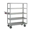 Order-Picking Utility Cart with Flush Metal Shelves, Load Capacity 3,600 lb, Number of Shelves 5