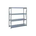 Bulk Storage Rack: Starter, Medium-Duty, 96 in x 36 in x 72 in, Ribbed Steel, 3 Shelves