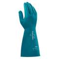 Alphatec Chemical Resistant Gloves: 28 mil Glove Thick, 15 in Glove L, Lozenge, Green, 8 Glove Size, 1 PR