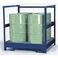 Denios Transport Spill Pallet: For 4 Drums, 66 gal Spill Capacity, 2,400 lb Load Capacity, Blue