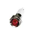 Protruding Indicator Light: Red, Male .110 Connector, LED, 12V DC, 12mm Mounting dia