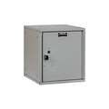 Box Locker: 11 in x 12 in x 13 in, 1 Tiers, 1 Units Wide, Solid, Padlock Hasp, Light Gray