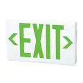 Exit Sign: Emergency Battery Backup, LED, White, Green, 1 or 2 Faces, Ceiling, Nickel Cadmium