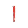 Swedish Pipe Wrench, Alloy Steel, Chrome, Jaw Capacity 1-5/8", Serrated, Overall Length 12"
