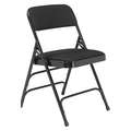 National Public Seating Black Steel Triple Brace Fold Chair,Farbic,Blk,PK4 with Black Seat Color, 4PK