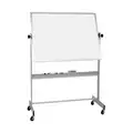 Balt Dry Erase Board: Mobile/Casters, 48 in Dry Erase H, 60 in Dry Erase W, Silver, White