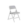 Gray Steel Folding Chair with Gray Seat Color, 4PK