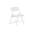 National Public Seating White Steel Folding Chair with White Seat Color, 4PK