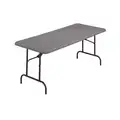 Iceberg Folding Table: 30 in W, 60 in L, 29 in, Charcoal, Wood