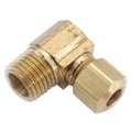 Male Elbow, 90 Degrees, 1/2" Tube Size, 3/8" Pipe Size - Pipe Fitting, Metal, 3/4" Hex Size
