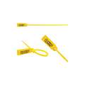 Elc Security Products Pull-Tight Seals: 7 47/64 in Strap Lg, 46 lb Breaking Strength, Yellow, Black, Laser Marked, 250 PK