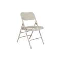 Folding Chair: 300 Series, Gray Seat, Steel Seat, Steel Frame, 4 PK
