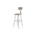 National Public Seating Square Stool with 31" to 39" Seat Height Range and 300 lb Weight Capacity, Gray
