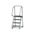 Ballymore 4-Step Rolling Ladder, Abrasive Mat Step Tread, 68 in Overall Height, 450 lb Load Capacity