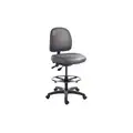 Cramer Task Chair: No Arm Arm, Wood, Vinyl, 350 lb Wt Capacity, 23 in to 33 in Nom. Seat Ht. Range