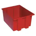 Stack and Nest Container: 8.97 gal, 19 1/2 in x 15 1/2 in x 10 in, Red