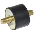 Vibration Isolation Mount: Cylindrical, Stud, 1/4"-20, Steel, 0.98 in Dia, 0.75 in Ht