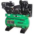 Stationary Air Compressor/Generator: 2 Stage, 14 hp Engine, Mi-T-M, 15.7 cfm, Horizontal