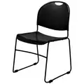 Stack Chair: Black Seat, Polypropylene Seat, Steel Frame, Black Seat