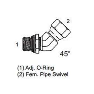 O-Ring To F P Swiv 45&deg; 5/8X3/4