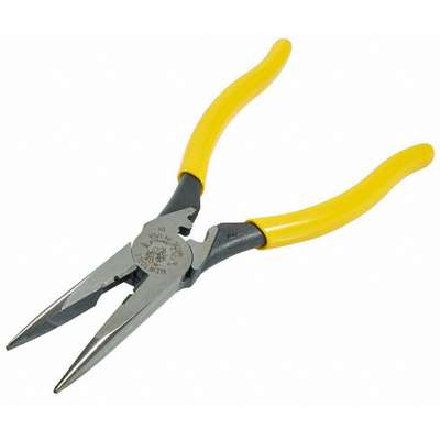 917611-7 Klein Tools Needle Nose Pliers, Jaw Length: 2-5/16, Jaw Width:  1, Jaw Bend: 0°, Tip Width: 1/8