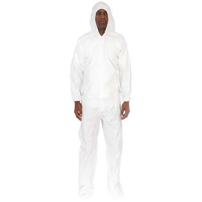Hooded Coverall w/Boots,White,