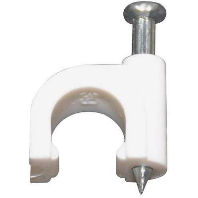 Cable Staple,Nail,1/4In,White,