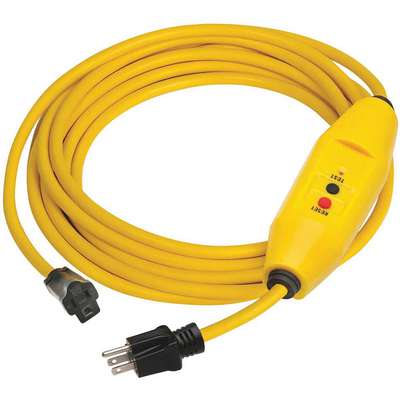 Line Cord GFCI,25 Ft.,Ylw,15A,